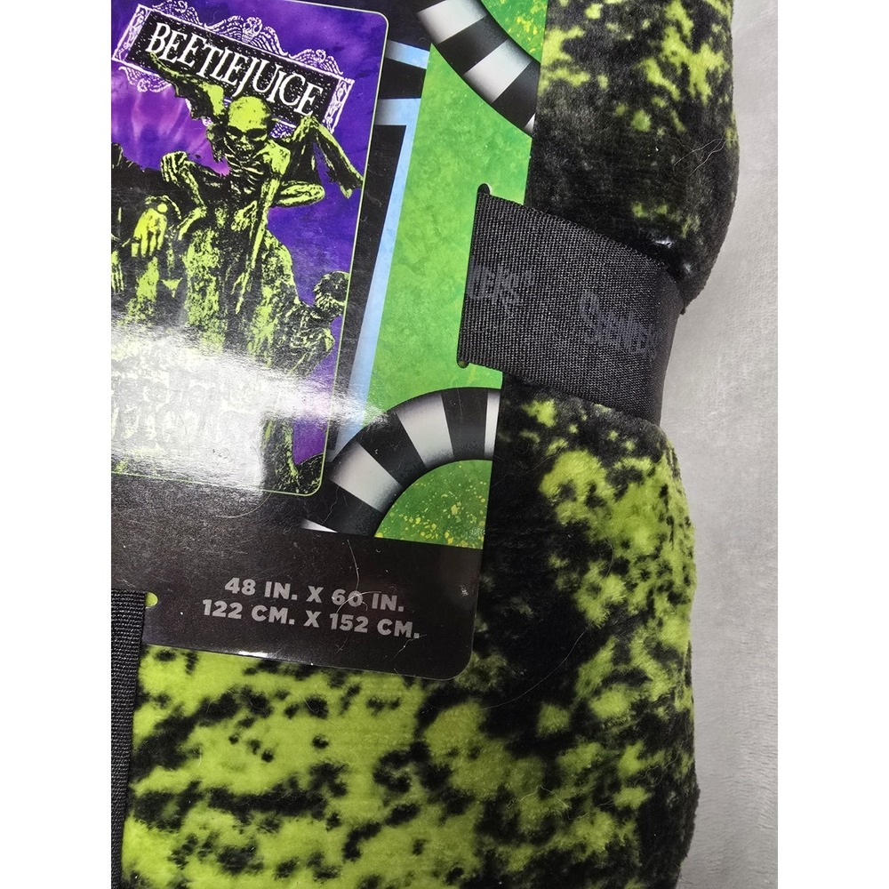 Beetlejuice 48x60 Inch Soft Throw Blanket Here Lies Tombstone New - Picture 4 of 6